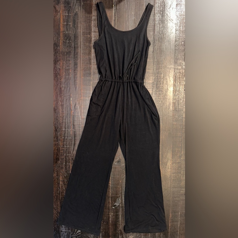 Thyme & Honey Black Sleeveless Wide-Leg Jumpsuit Women’s - preloved